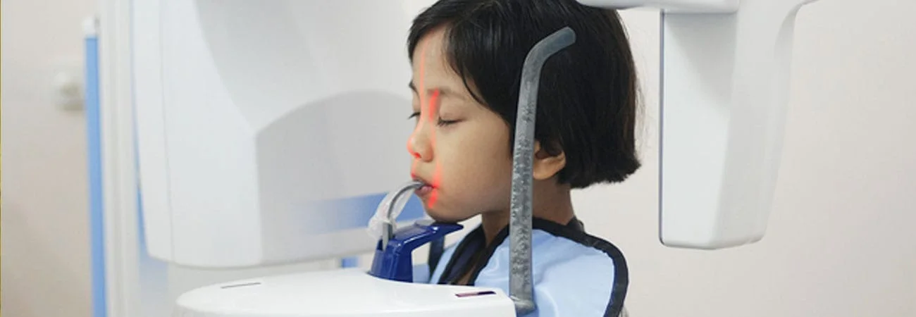 A child is undergoing treatment of cephalometry at lifecare daignostics