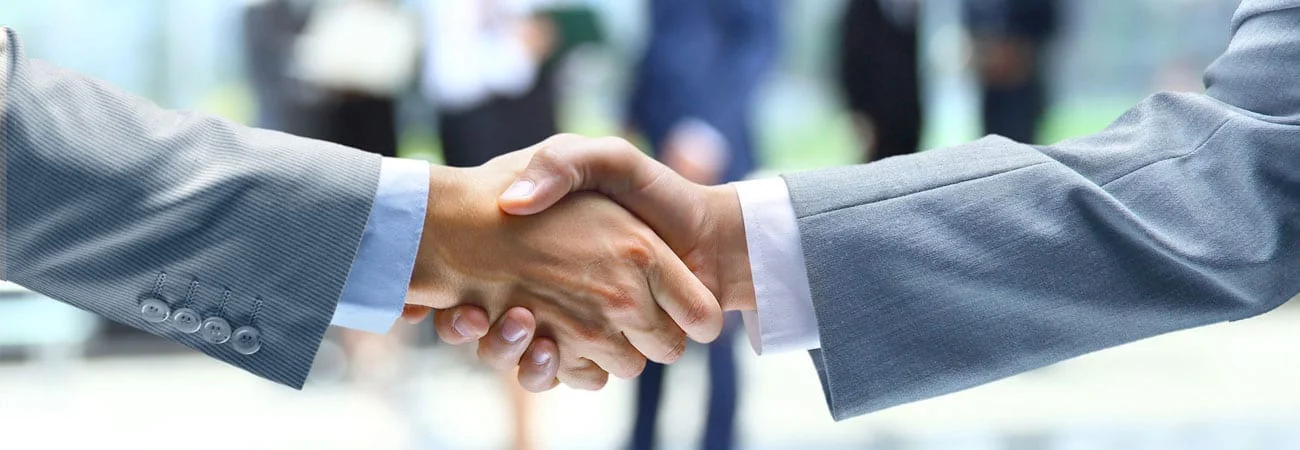 comapnyprofile - Copy (2) Two business professionals shaking hands in agreement